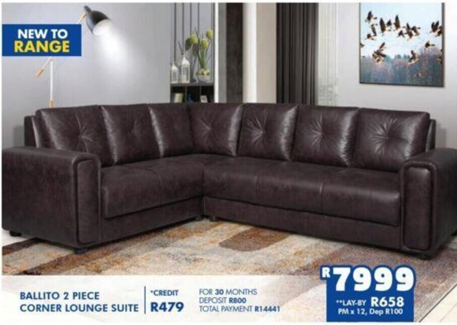 Ballito 2 Piece Corner Lounge Suite offer at Russells