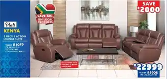 Russells Kenya 3 Piece 3 Action Lounge Suite offer