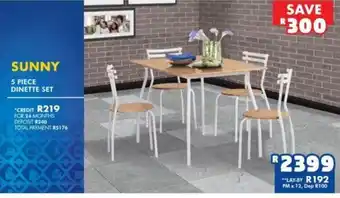 Sunny 5 Piece Dinette Set