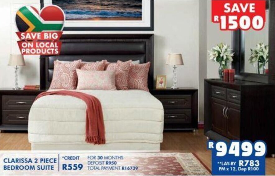 Clarissa 2 Piece Bedroom Suite offer at Russells