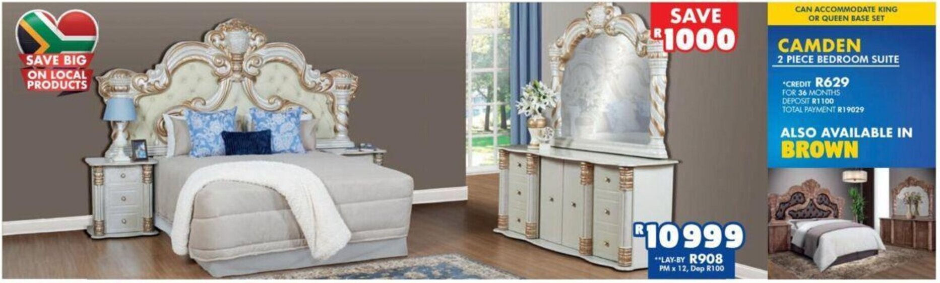 Camden 2 Piece Bedroom Suite offer at Russells