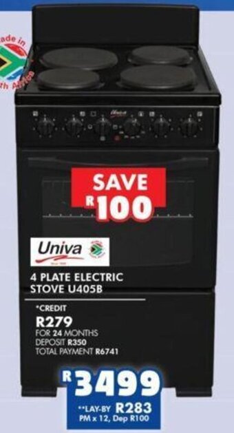 Russells Univa 4 Plate Electric Stove U405B offer