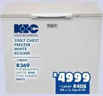 Russells KIC Chest Freezer White KCG300 330lt offer