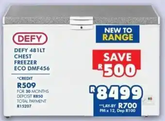 Russells Defy Chest Freezer Eco DMF456 481lt offer