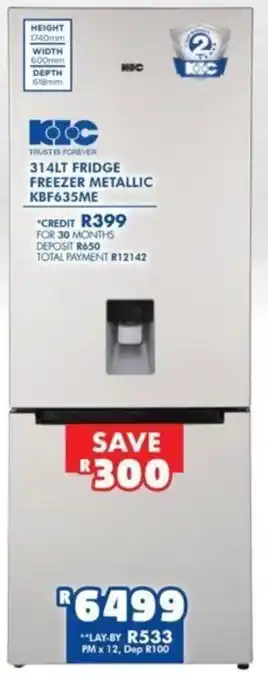 Russells KIC Fridge Freezer Metallic KBF635ME offer