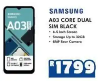 Russells Samsung A03 Core Dual SIM Black offer