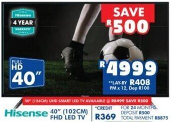 Russells Hisense 40" 102cm FHD LED TV offer