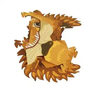 Lion 3d mask card craft