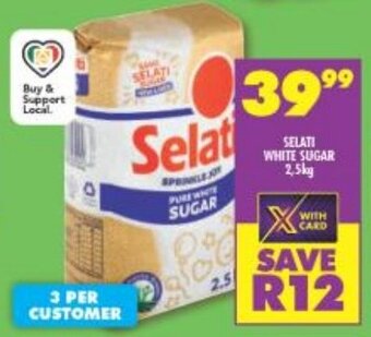 Shoprite Selati White Sugar 2,5kg offer