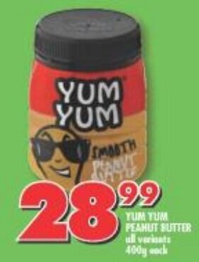 Shoprite Yum Yum Peanut Butter all variants 400g each offer
