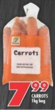 Shoprite Carrots 1kg bag offer