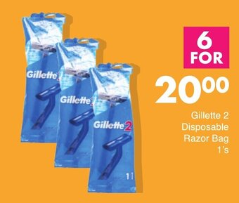 Save Gillette 2 Disposable Razor Bag 6's offer