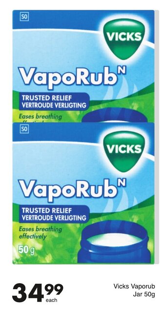 Save Vicks VapoRub jar 50g offer