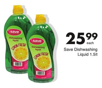 Save Save Dishwashing Liquid 1.5lt offer