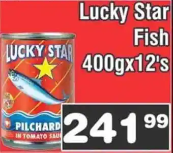 Advance Cash n Carry Lucky Star Pilchards in Tomato Sauce 400g x 12's offer