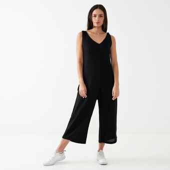 Ladies tie linen jumpsuit