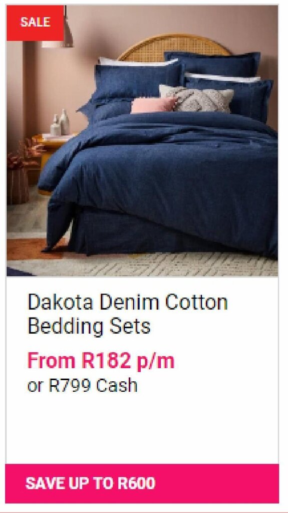 Dakota Denim Cotton Bedding Sets offer at HomeChoice
