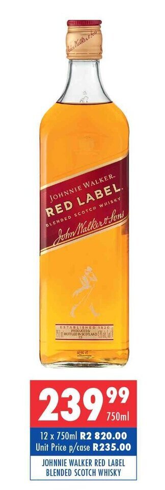 Johnnie Walker Red Label Blended Scotch Whisky 750ml offer at ...