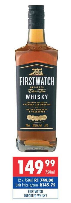 Firstwatch Imported Whisky 750ml