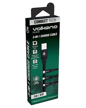 Volkano slim series 3-in-1 cable