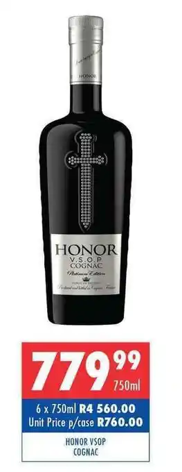 Ultra Liquors Honor V.S.O.P Cognac 750ml offer