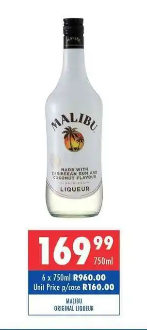 Ultra Liquors Malibu Original Liqueur 750ml offer