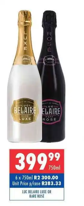 Ultra Liquors Luc Belaire Luxe or Rare Rosé 750ml offer