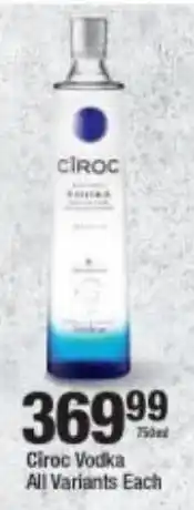 Ciroc Vodka All Variants 750ml