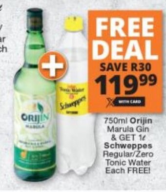 Checkers Liquor Shop Orijin Marula Gin 750ml offer