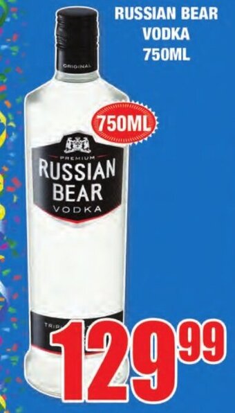 Boxer Liquors Russian Bear Vodka 750mL offer