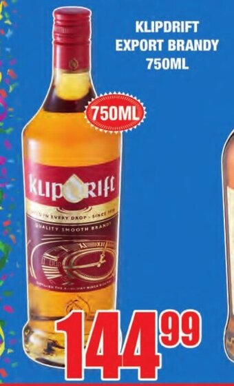Boxer Liquors Klipdrift Export Brandy 750ml offer