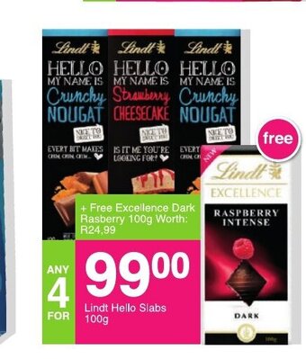 Save Lindt Hello Slabs 100g offer