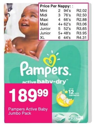 Save Pampers Active Baby Jumbo Pack offer