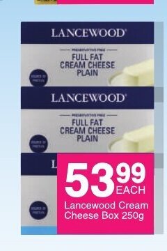 Save Lancewood Cream Cheese Box 250g offer