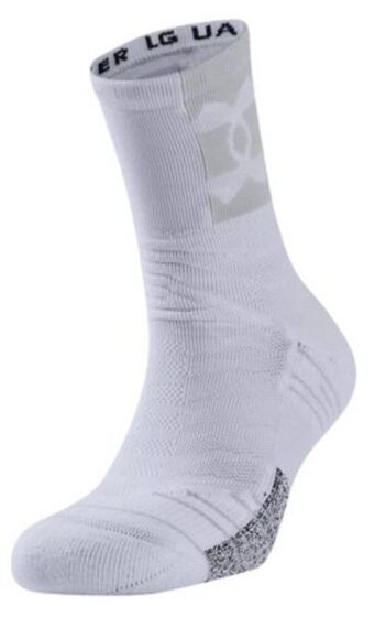 Under armour 22r playmaker mid-crew mens white socks