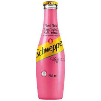 Norman Goodfellows Schweppes floral pink tonic glass 200ml offer