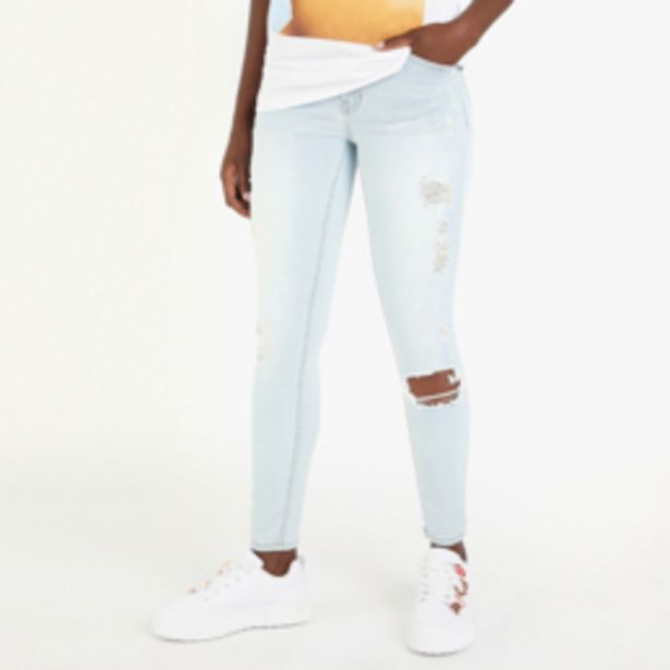 Redbat women's light wash regular rise skinny jeans offer at Sportscene