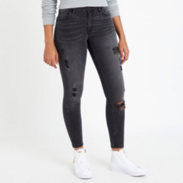 Redbat women's charcoal regular rise skinny jeans offer at Sportscene