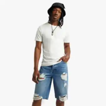 Sportscene Rebat men's medium blue denim shorts offer