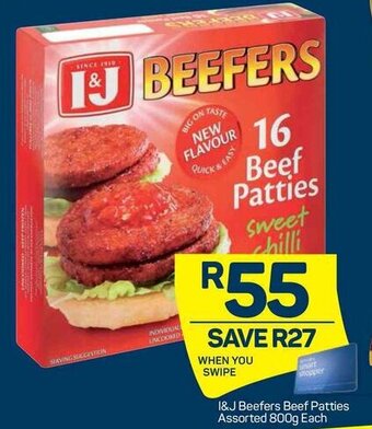 Pick n Pay I&J Beefers Beef Patties 800g offer