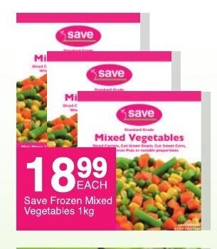 Save Save Frozen Mixed Vegetables 1kg offer