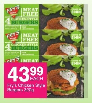 Save Fry's Chicken Style Burgers 320g offer