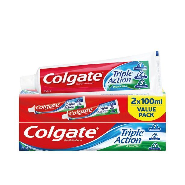 Colgate triple action toothpaste, value pack of 2 2x100ml offer at