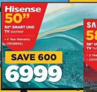 HiFi Corp Hisense 50"Smart UHD TV 50A7100F offer