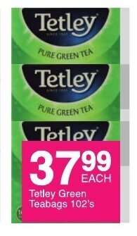 Save Tetley Green Teabags 102's offer