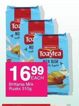 Save Brittania Milk Rusks 310g offer