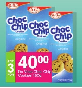 Save De Vries Choc Chip Cookies 150g offer