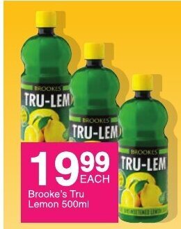 Save Brooke's Tru Lemon 500ml offer