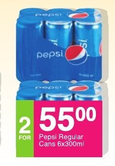 Save Pepsi Regular Cans 6x300ml offer