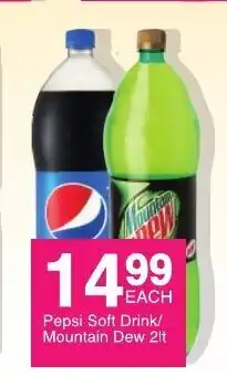 Save Pepsi Soft Drink / Mountain Dew 2lt offer